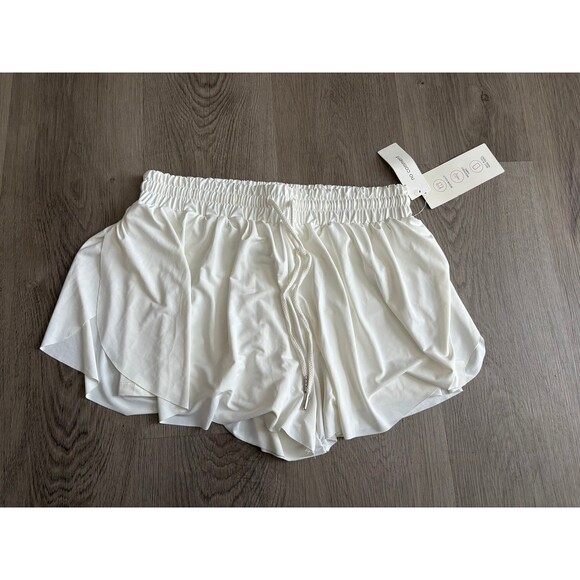 No Commnt white butterfly fluttery athletic shorts Small NWT - Picture 1 of 4